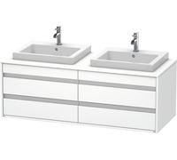 Ketho Duravit vasque KT6757B1818 140x55x49,6cm, pour vasque à encastrer, 4 tiroirs, découpe des deux côtés, blanc mat