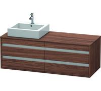 Duravit Ketho Meuble sous-vasque sur console suspendu, 1400x496x550 mm, 4 tiroirs, pour 2 vasques à poser, position à gauche, KT6657L2121