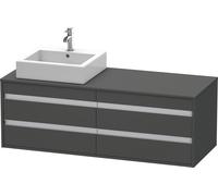 Duravit Ketho Meuble sous-vasque sur console suspendu, 1400x496x550 mm, 4 tiroirs, pour 2 vasques à poser, position à gauche, KT6657L4949