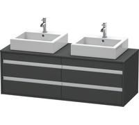 Duravit Ketho Meuble sous-vasque sur console suspendu, 1400x496x550 mm, 4 tiroirs, pour 2 vasques à poser, des deux côtés, KT6657B4949