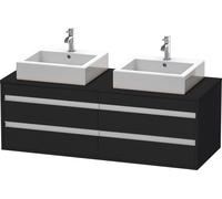 Duravit Ketho Meuble sous-vasque sur console suspendu, 1400x496x550 mm, 4 tiroirs, pour 2 vasques à poser, des deux côtés, KT6657B1616, Couleur: Décor chêne noir