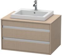 Duravit Ketho Meuble sous-vasque sur console suspendu, 800x496x550 mm, 2 tiroirs, pour lavabo à encastrer au centre, KT675407575, Couleur: Décor en lin