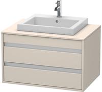 Duravit Ketho Meuble sous-vasque sur console suspendu, 800x496x550 mm, 2 tiroirs, pour lavabo à encastrer au centre, KT675409191, Couleur: Décor taupe mat