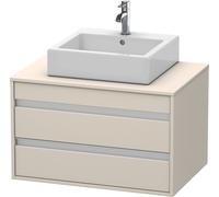 Duravit Ketho meuble sous-vasque KT665409191 80 x 42,6 x 55 cm, Taupe , pour Aufsatzbecken milieu, 2 tiroirs
