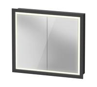 Duravit L-Cube armoire de toilette avec éclairage LED, graphite mat, 800x155x700mm, 2 portes, Touch-LED, prise E, LC7651049491000