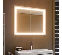Duravit L-Cube armoire de toilette avec éclairage LED, 2 portes, Touch-LED, prise E, 1000x155x700mm, blanc, LC7652018181000