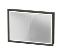 Duravit L-Cube armoire de toilette avec éclairage LED, graphite mat, 1000x155x700mm, 2 portes, Touch-LED, prise F, LC7652049490000