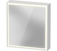 Duravit L-Cube armoire de toilette avec éclairage LED, blanc, 650x155x700mm, 1 porte, charnière à droite, prise E, LC7550R18181000, Exécution: sans éclairage du lavabo
