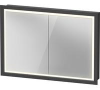 Duravit L-Cube armoire de toilette avec éclairage LED, graphite mat, 1000x155x700mm, 2 portes, Touch-LED, prise E, LC7652049491000