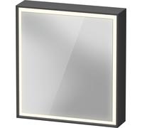 Duravit L-Cube armoire de toilette avec éclairage LED, graphite mat, 650x155x700mm, 1 porte, charnière à droite, prise E, LC7550R49490000, Exécution: sans éclairage du lavabo