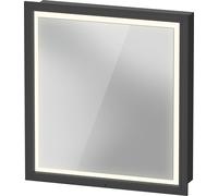 Duravit L-Cube armoire de toilette avec éclairage LED, graphite mat, 650x155x700mm, 1 porte, charnière à gauche, Touch-LED, prise E, LC7650L49491000