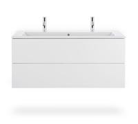 Duravit L-Cube bâti-support lavabo suspendu, 2 tiroirs, 1220x550x481mm, LC624301818, Couleur: Décor blanc mat