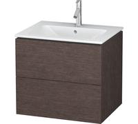 Duravit L-Cube bâti-support lavabo suspendu, 2 tiroirs, 620x550x481mm, LC624007272, Couleur: placage en chêne véritable brossé foncé