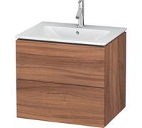 Duravit Meuble sous-vasque L-Cube LC624007979, 2 tiroirs, décor noyer naturel, 620×550×481 mm