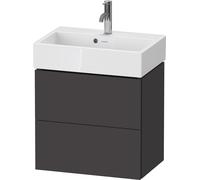 Duravit L-Cube bâti-support lavabo suspendu, Compact, 2 tiroirs, 584x544x391mm, LC621908080, Couleur: Décor graphite super mat