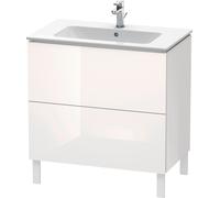 Duravit L-Cube bâti-support pour lavabo à poser, 2 tiroirs, 820x704x481mm, LC662602222, Couleur: Décor blanc brillant