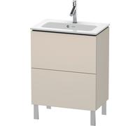 Duravit L-Cube bâti-support pour lavabo à poser, Compact, 2 tiroirs, 620x704x391mm, LC667308383, Couleur: Décor taupe super mat