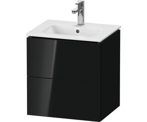 Duravit L-Cube bâti-support pour lavabo suspendu, Compact, 2 tiroirs, 520x550x421mm, LC621804040, Couleur: Laque noire brillante