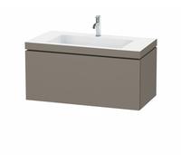 Duravit L-Cube c-bonded Ensemble suspendu, 1 tiroir, sans trop-plein, 1 trou pour robinet, 1000x500x480mm, LC6918O9090, Couleur: Flanelle Vernis gris satiné mat soyeux