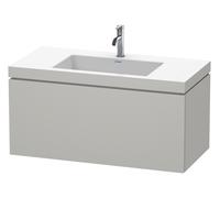Duravit L-Cube c-bonded Ensemble suspendu, 1 tiroir, sans trop-plein, 1 trou pour robinet, 1000x500x480mm, LC6918O0707, Couleur: DÃ©cor gris bÃ©ton mat
