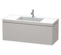 Duravit L-Cube c-bonded Ensemble suspendu, 1 tiroir, sans trop-plein, 1 trou pour robinet, 1200x500x480mm, LC6919O0707, Couleur: DÃ©cor gris bÃ©ton mat