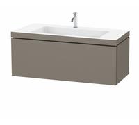 Duravit L-Cube c-bonded Ensemble suspendu, 1 tiroir, sans trop-plein, 1 trou pour robinet, 1200x500x480mm, LC6919O9090, Couleur: Flanelle Vernis gris satiné mat soyeux