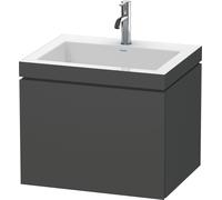 Duravit L-Cube c-bonded Ensemble suspendu, 1 tiroir, sans trop-plein, 1 trou pour robinet, 600x500x480mm, LC6916O4949, Couleur: Décor graphite mat