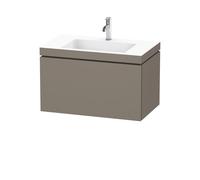 Duravit L-Cube c-bonded Ensemble suspendu, 1 tiroir, sans trop-plein, 1 trou pour robinet, 800x500x480mm, LC6917O9090, Couleur: Flanelle Vernis gris satiné mat soyeux
