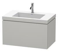 Duravit L-Cube c-bonded Ensemble suspendu, 1 tiroir, sans trop-plein, 1 trou pour robinet, 800x500x480mm, LC6917O0707, Couleur: DÃ©cor gris bÃ©ton mat