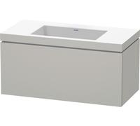 Duravit L-Cube c-bonded Ensemble suspendu, 1 tiroir, sans trop-plein, sans trou pour robinetterie, 1000x500x480mm, LC6918N0707, Couleur: DÃ©cor gris bÃ©ton mat