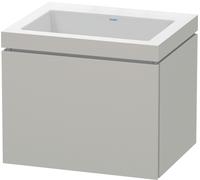Duravit L-Cube c-bonded Ensemble suspendu, 1 tiroir, sans trop-plein, sans trou pour robinetterie, 600x500x480mm, LC6916N0707, Couleur: DÃ©cor gris bÃ©ton mat