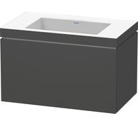 L-Cube Duravit vasque LC6917N4949 80 x 48 cm, sans trou pour robinetterie, graphite mat, coulissant 2000