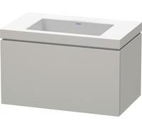 Duravit L-Cube c-bonded Ensemble suspendu, 1 tiroir, sans trop-plein, sans trou pour robinetterie, 800x500x480mm, LC6917N0707, Couleur: DÃ©cor gris bÃ©ton mat