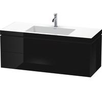 Duravit L-Cube c-bonded Ensemble suspendu, 2 tiroirs, sans trop-plein, 1 trou pour robinet, 1200x500x480mm, LC6929O4040