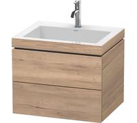 Duravit L-Cube c-bonded Ensemble suspendu, 2 tiroirs, sans trop-plein, 1 trou pour robinet, 600x500x480mm, LC6926O5555