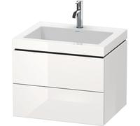 Duravit L-Cube c-bonded Ensemble suspendu, 2 tiroirs, sans trop-plein, 1 trou pour robinet, 600x500x480mm, LC6926O2222