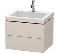 Duravit L-Cube c-bonded Ensemble suspendu, 2 tiroirs, sans trop-plein, 1 trou pour robinet, 600x500x480mm, LC6926O9191