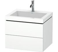 Duravit L-Cube c-bonded Ensemble suspendu, 2 tiroirs, sans trop-plein, 1 trou pour robinet, 600x500x480mm, LC6926O1818