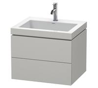 Duravit L-Cube c-bonded Ensemble suspendu, 2 tiroirs, sans trop-plein, 1 trou pour robinet, 600x500x480mm, LC6926O0707