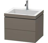 Duravit L-Cube c-bonded Ensemble suspendu, 2 tiroirs, sans trop-plein, 1 trou pour robinet, 600x500x480mm, LC6926O9090