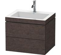 Duravit L-Cube c-bonded Ensemble suspendu, 2 tiroirs, sans trop-plein, 1 trou pour robinet, 600x500x480mm, LC6926O7272