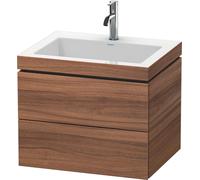 Duravit L-Cube c-bonded Ensemble suspendu, 2 tiroirs, sans trop-plein, 1 trou pour robinet, 600x500x480mm, LC6926O7979