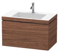 Duravit L-Cube c-bonded Ensemble suspendu, 2 tiroirs, sans trop-plein, 1 trou pour robinet, 800x500x480mm, LC6927O2121