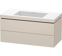 Duravit L-Cube c-bonded Ensemble suspendu, 2 tiroirs, sans trop-plein, sans trou pour robinetterie, 1000x500x480mm, LC6928N8383