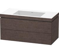L-Cube Duravit vasque LC6928N7272 100 x 48 cm, sans trou pour robinet, chêne foncé brossé, 2 tiroirs