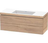Duravit L-Cube c-bonded Ensemble suspendu, 2 tiroirs, sans trop-plein, sans trou pour robinetterie, 1200x500x480mm, LC6929N5555