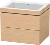 Duravit L-Cube c-bonded Ensemble suspendu, 2 tiroirs, sans trop-plein, sans trou pour robinetterie, 600x500x480mm, LC6926N3030