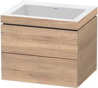 Duravit L-Cube c-bonded Ensemble suspendu, 2 tiroirs, sans trop-plein, sans trou pour robinetterie, 600x500x480mm, LC6926N5555