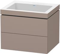 L-Cube Duravit vasque LC6926N4343 60 x 48 cm, sans trou pour robinet, basalte mat, 2 tiroirs