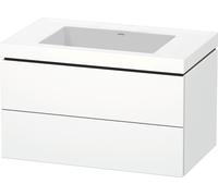 Duravit L-Cube c-bonded Ensemble suspendu, 2 tiroirs, sans trop-plein, sans trou pour robinetterie, 800x500x480mm, LC6927N8484
